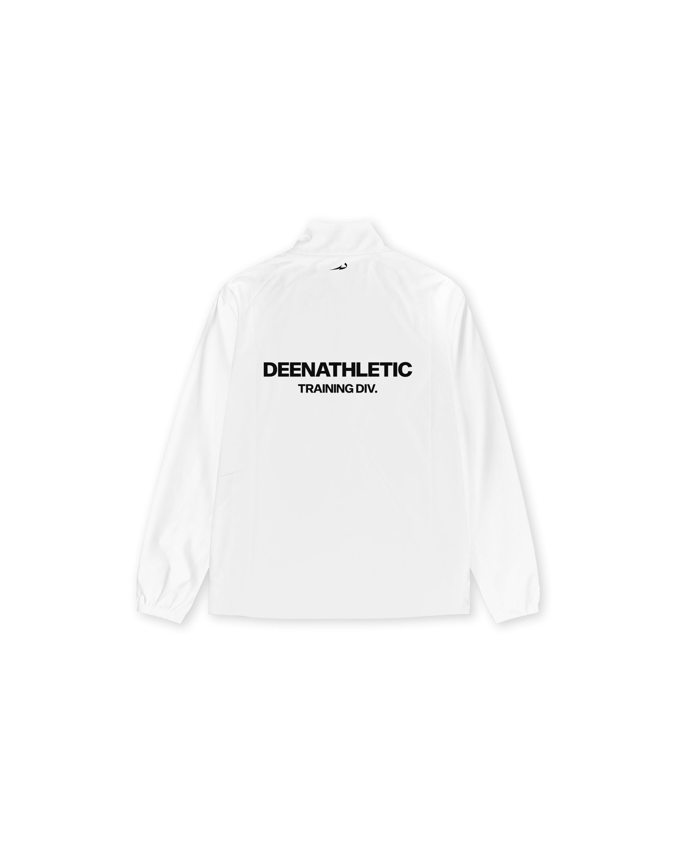 White jacket with 'DEENATHLETIC TRAINING DIV.' text on a white background