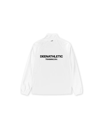 White jacket with 'DEENATHLETIC TRAINING DIV.' text on a white background